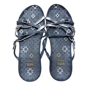Dr. Weil Orthaheel Zeal Black Silver orthotic leather slide sandals 8 M / 39